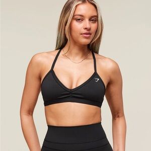 MINIMAL SPORTS BRA Light Support Gymshark Black Seamless Sports Bra